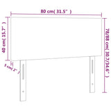 vidaXL Hoofdbord LED 80x5x78/88 cm fluweel lichtgrijs