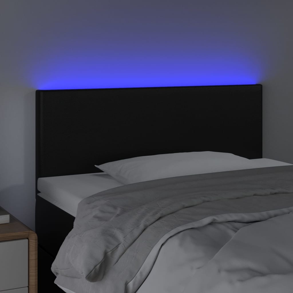 vidaXL Headboard LED 80x5x78/88 cm faux leather black