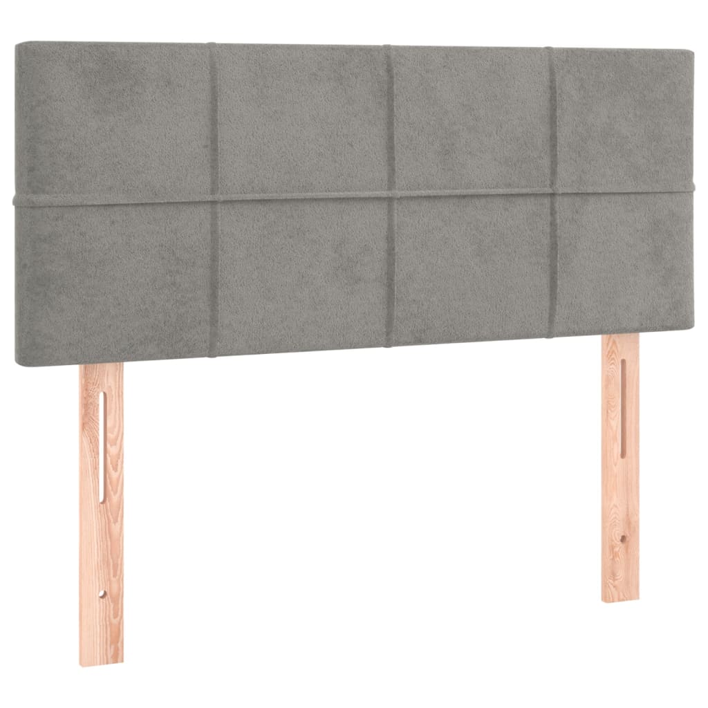 vidaXL Hoofdbord LED 80x5x78/88 cm fluweel lichtgrijs
