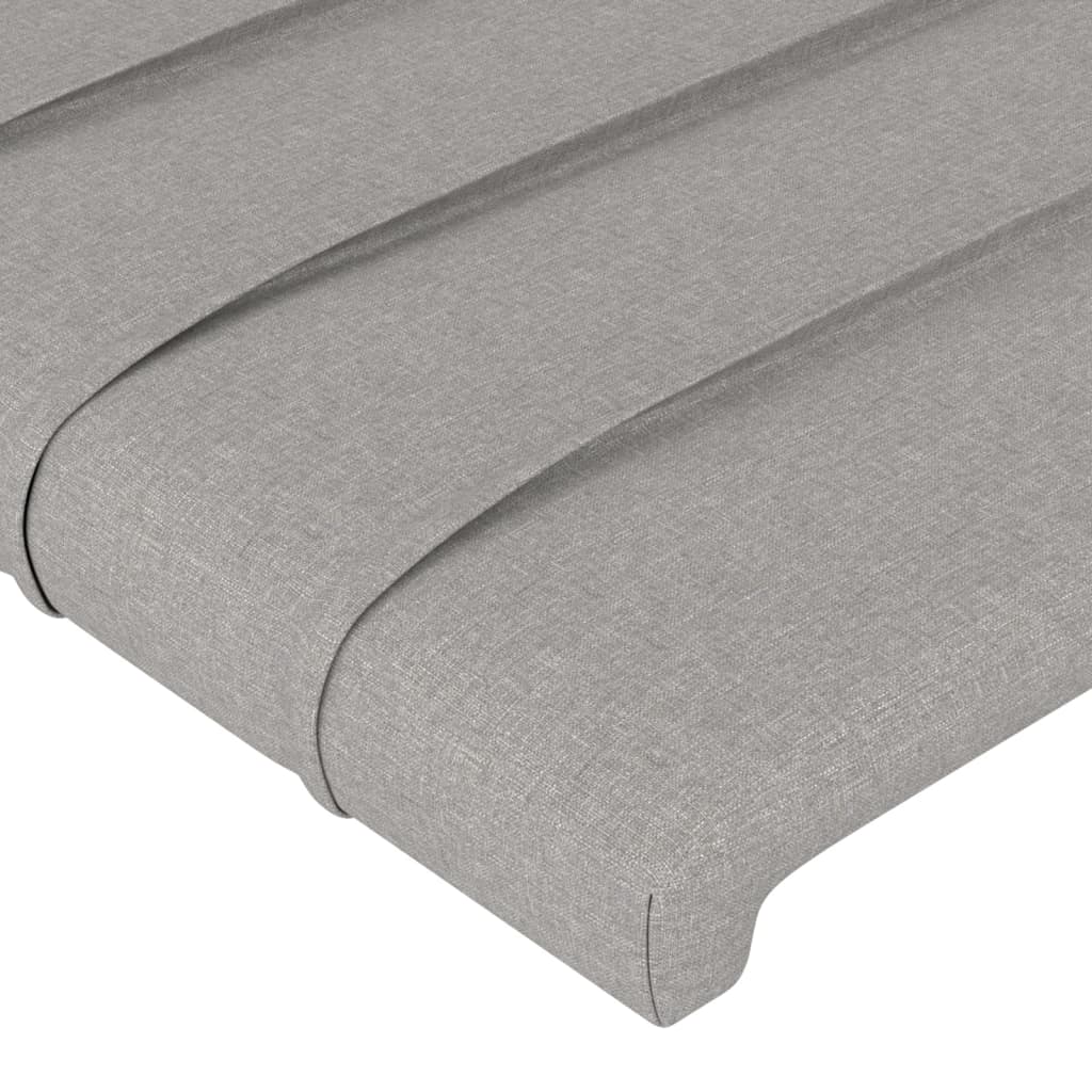 vidaXL Hoofdbord LED 80x5x78/88 cm stof lichtgrijs