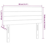 vidaXL Headboard LED 80x5x78/88 cm velvet light grey