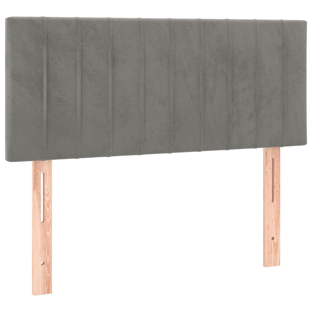 vidaXL LED Headboard 80x5x78/88 cm Velvet Light Grey
