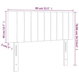 vidaXL LED Headboard 80x5x78/88 cm Velvet Light Grey