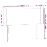 vidaXL Hoofdbord LED 83x16x78/88 cm stof lichtgrijs