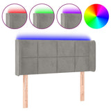 vidaXL Hoofdbord LED 83x16x78/88 cm fluweel lichtgrijs