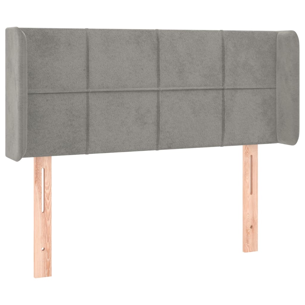 vidaXL Hoofdbord LED 83x16x78/88 cm fluweel lichtgrijs
