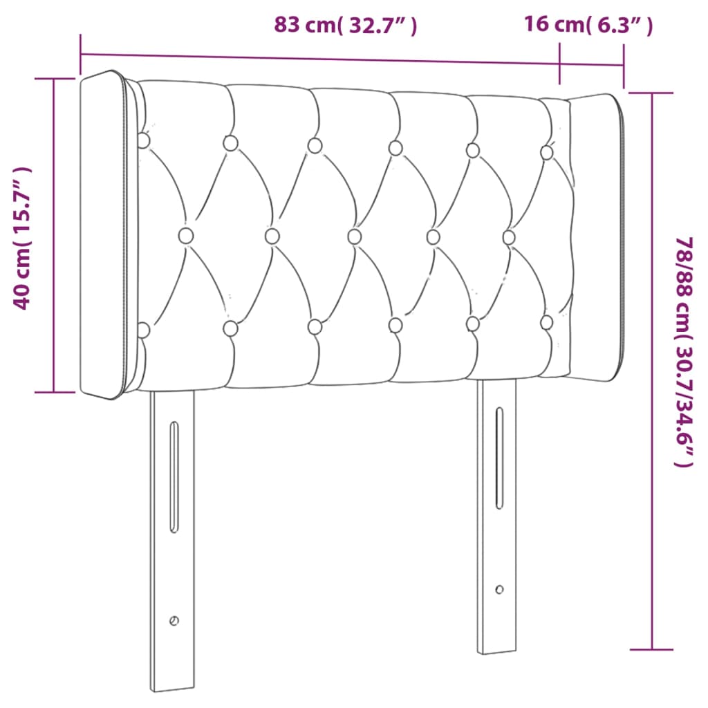 vidaXL Panneau de porte LED 83x16x78/88 cm poignées d'éclairage