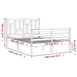 vidaXL Bed Frame with Headboard Solid Wood