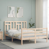 vidaXL Bed Frame with Headboard Solid Wood