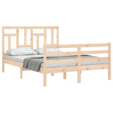 vidaXL Bed Frame with Headboard Solid Wood