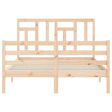 vidaXL Bed Frame with Headboard Solid Wood
