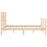 vidaXL Bed Frame with Headboard Solid Wood