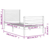 vidaXL Bed Frame with Headboard Solid Wood