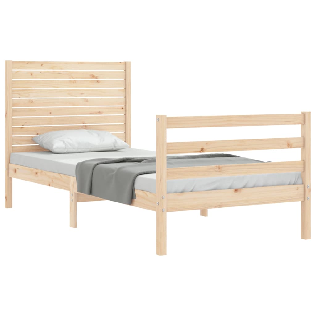 vidaXL Bed Frame with Headboard Solid Wood