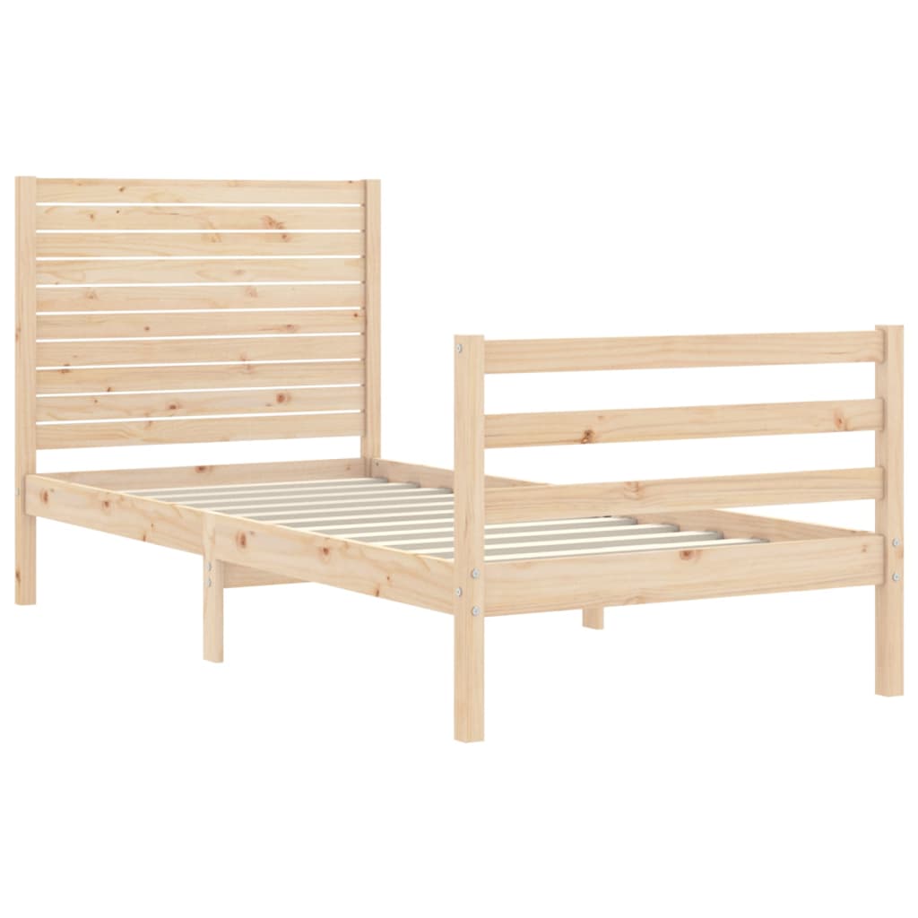 vidaXL Bed Frame with Headboard Solid Wood