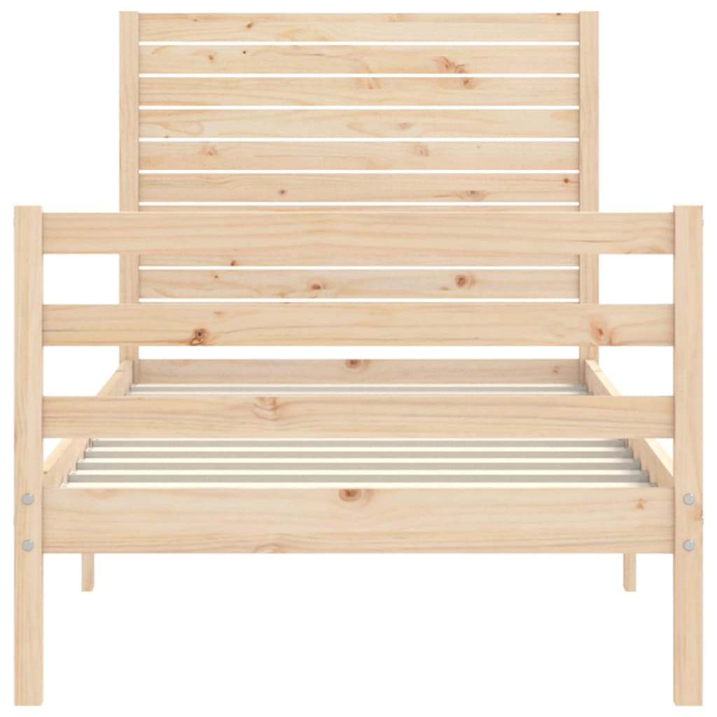 vidaXL Bed Frame with Headboard Solid Wood