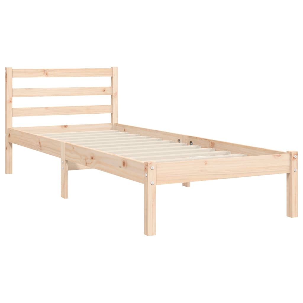 vidaXL Bed Frame with Headboard Solid Wood