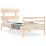 vidaXL Bed Frame with Headboard Solid Wood