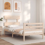 vidaXL Bed Frame with Headboard Solid Wood
