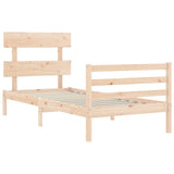 vidaXL Bed Frame with Headboard Solid Wood