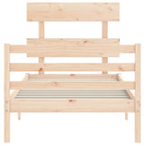 vidaXL Bed Frame with Headboard Solid Wood