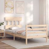 vidaXL Bed Frame with Headboard Solid Wood