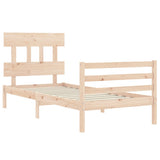 vidaXL Bed Frame with Headboard Solid Wood
