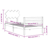 vidaXL Bed Frame with Headboard Solid Wood