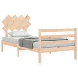 vidaXL Bed Frame with Headboard Solid Wood