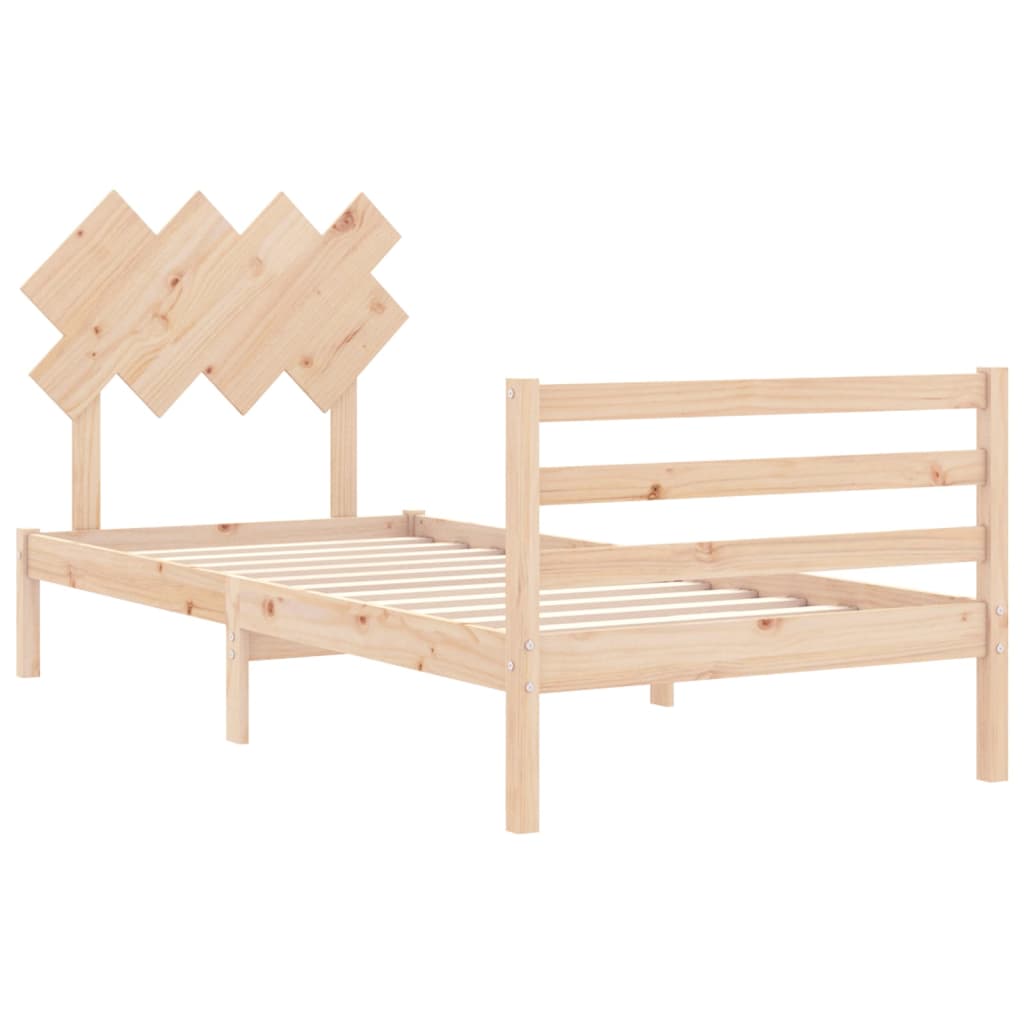 vidaXL Bed Frame with Headboard Solid Wood