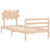 vidaXL Bed Frame with Headboard Solid Wood