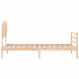 vidaXL Bed Frame with Headboard Solid Wood