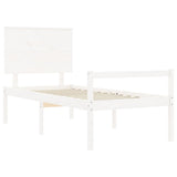vidaXL Senior Bed with Headboard Solid Wood White