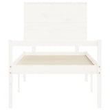 vidaXL Senior Bed with Headboard Solid Wood White