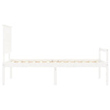 vidaXL Senior Bed with Headboard Solid Wood White