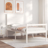 vidaXL Senior Bed with Headboard Solid Wood White