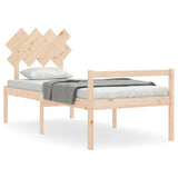 vidaXL Solid Wood Senior Bed with Headboard