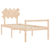 vidaXL Solid Wood Senior Bed with Headboard