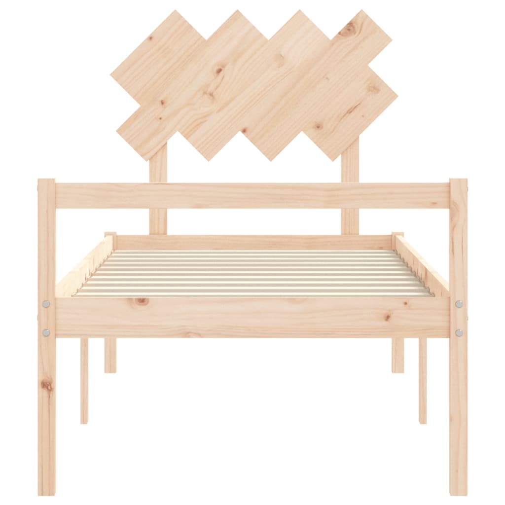 vidaXL Solid Wood Senior Bed with Headboard