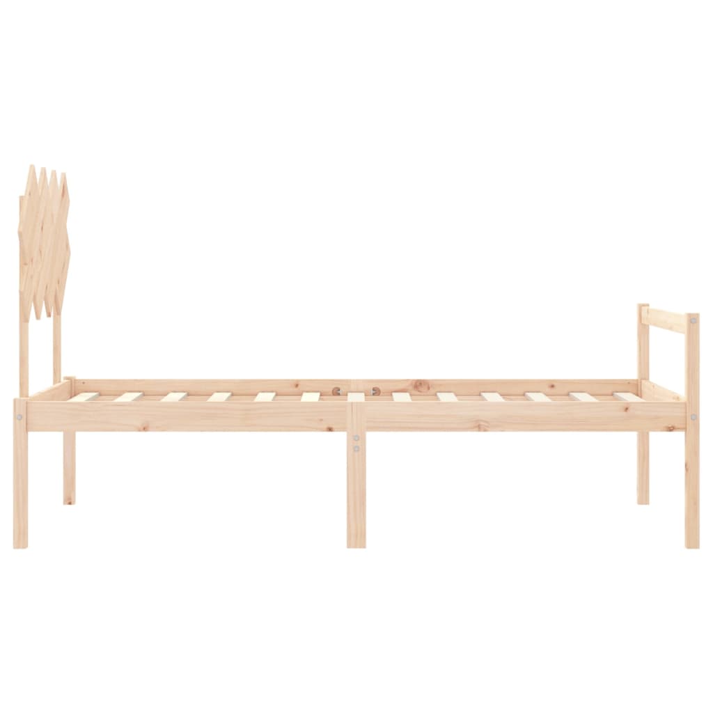 vidaXL Solid Wood Senior Bed with Headboard