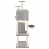 vidaXL Cat Tree with Sisal Scratching Posts 180 cm Light Gray