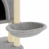 vidaXL Cat Tree with Sisal Scratching Posts 180 cm Light Gray