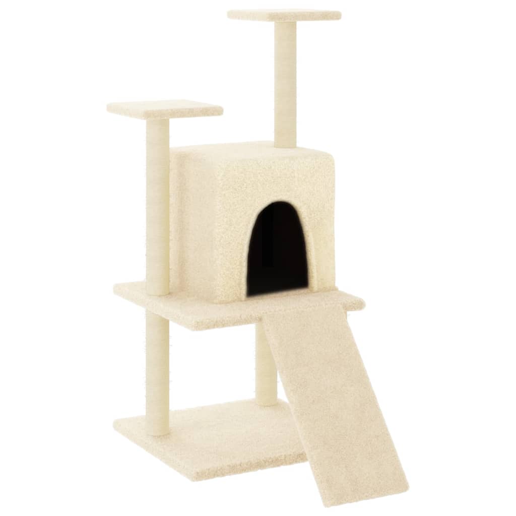 vidaXL Cat tree with sisal scratching posts 110 cm cream