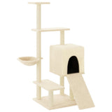 vidaXL Cat Tree with Sisal Scratching Posts 130.5 cm Cream