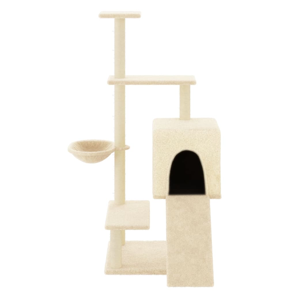 vidaXL Cat Tree with Sisal Scratching Posts 130.5 cm Cream