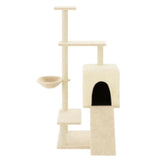 vidaXL Cat Tree with Sisal Scratching Posts 130.5 cm Cream