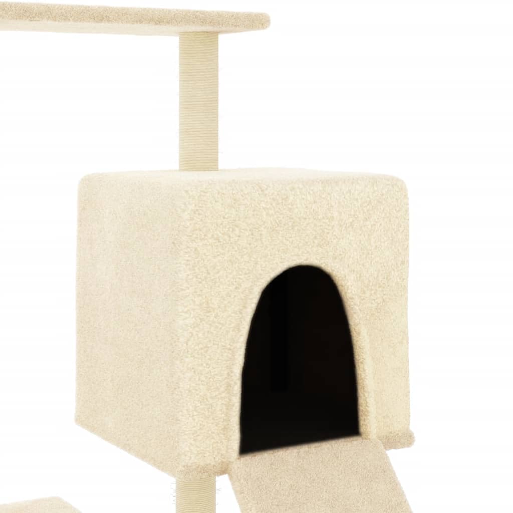 vidaXL Cat Tree with Sisal Scratching Posts 130.5 cm Cream