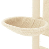 vidaXL Cat Tree with Sisal Scratching Posts 130.5 cm Cream
