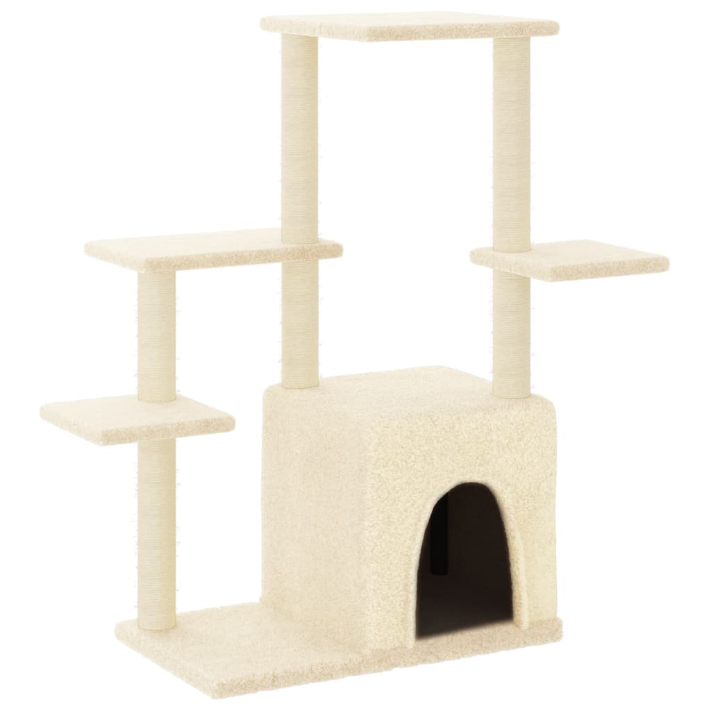 vidaXL Cat Tree with Sisal Scratching Posts 97.5 cm Cream