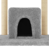 vidaXL Cat Tree with Sisal Scratching Posts 154 cm Light Grey